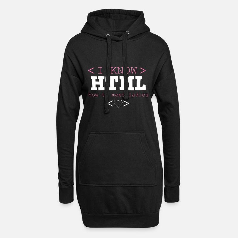 HTML Editor Hypertext Markup Language Webdokument - Hoodie-Kleid - Schwarz