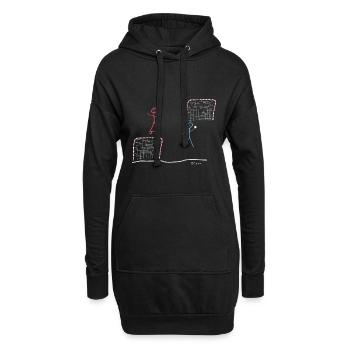 Figure de bâton de handball, entraînement de loisir - Sweat-shirt à capuche long Femme - noir - Devant