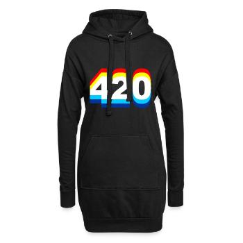 420 - Hoodie-Kleid - Schwarz - Vorne