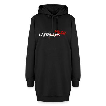 Haferdrink HaferMILCH Pflanzenmilch vegan veggie - Hoodie-Kleid - Schwarz - Vorne