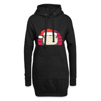 Weihnachten Pinguin - Hoodie-Kleid - Schwarz - Vorne