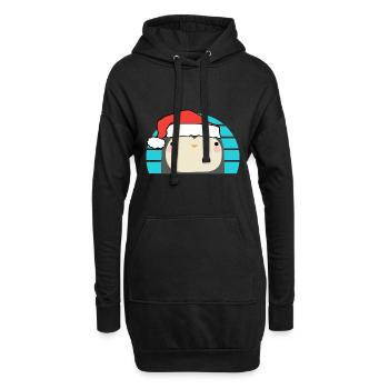 Weihnachten Pinguin - Hoodie-Kleid - Schwarz - Vorne