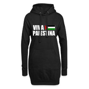 Viva palestina - Sweat-shirt à capuche long Femme - noir - Devant