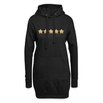 Fünf Gold Sterne, 5 stars, Gewinner, Sieger, Beste - Hoodie-Kleid - Schwarz - Vorne