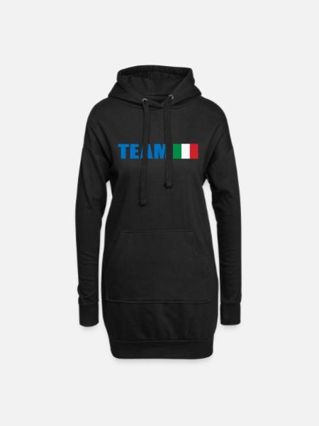 Support-Team Italien - Hoodie-Kleid - Schwarz