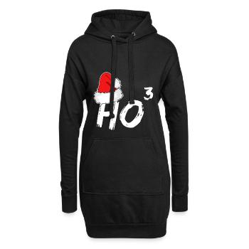 Ho Hoch 3 Weihnachten Christmas Weihnachtsmütze - Hoodie-Kleid - Schwarz - Vorne