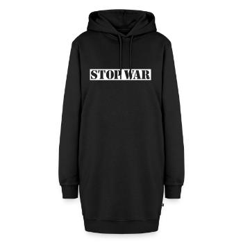 STOP WAR Vektor - Hoodie-Kleid - Schwarz - Vorne