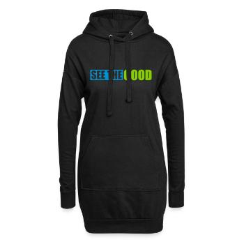 voir la bonne citation - Sweat-shirt à capuche long Femme - noir - Devant