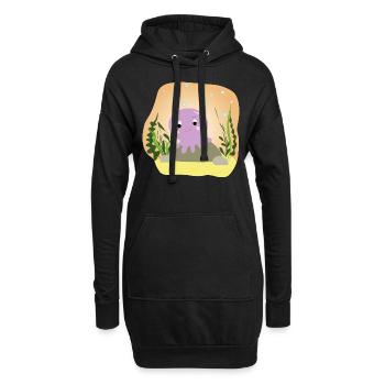 Otto Oktopus - Geschenk - Geschenkidee - Hoodie-Kleid - Schwarz - Vorne