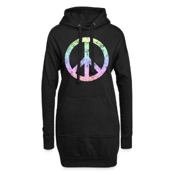 Signe de paix / Paix - Sweat-shirt à capuche long Femme - noir - Devant