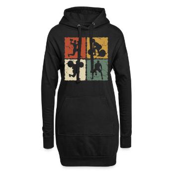 Fitness Vintage - Hoodie-Kleid - Schwarz - Vorne