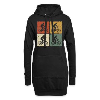 Cycliste Vintage - Sweat-shirt à capuche long Femme - noir - Devant