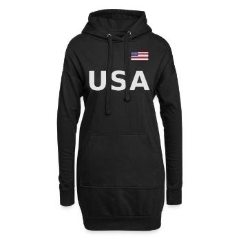 ÉQUIPE Bannière du drapeau américain des États-Unis sur la police - Sweat-shirt à capuche long Femme - noir - Devant
