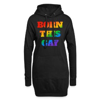 Geboren dieser schwule Regenbogentext - Hoodie-Kleid - Schwarz - Vorne
