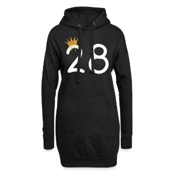 28 - Sweat-shirt à capuche long Femme - noir - Devant