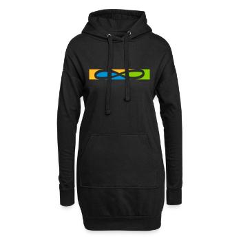 Streifen Unendlich Symbol - Hoodie-Kleid - Schwarz - Vorne
