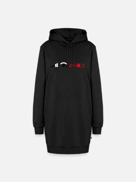 Wi-Fi (Englisch) - Hoodie-Kleid - Schwarz
