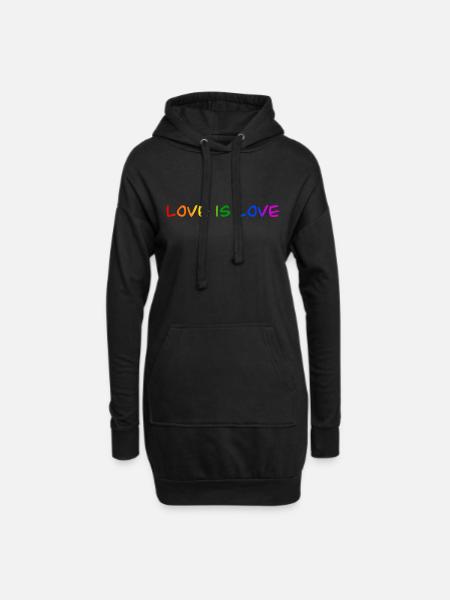Love is Love LGBTQ Pride Liebe Stolz - Hoodie-Kleid - Schwarz
