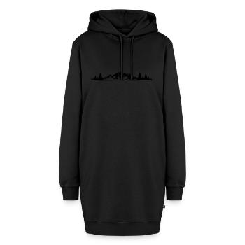 Natur - Berge Wald - Hoodie-Kleid - Schwarz - Vorne - AI Model Female 172 light (172cm)