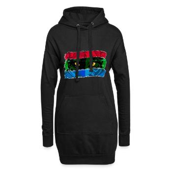Katzenaugen - Hoodie-Kleid - Schwarz - Vorne