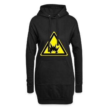 Attention explosive - Sweat-shirt à capuche long Femme - noir - Devant