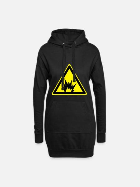 Achtung Explosiv - Hoodie-Kleid - Schwarz
