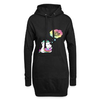 Licorne bébé donut cadeau bébé - Sweat-shirt à capuche long Femme - noir - Devant