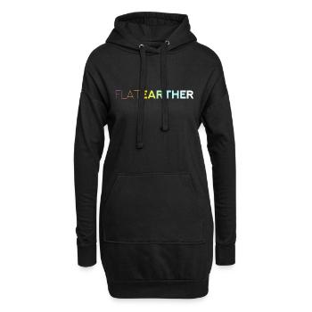 FLAT EARTHER - Die Erde ist eine Scheibe - Hoodie-Kleid - Schwarz - Vorne