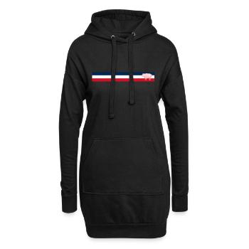 Drapeau français Cochon - Agriculteur français - Sweat-shirt à capuche long Femme - noir - Devant