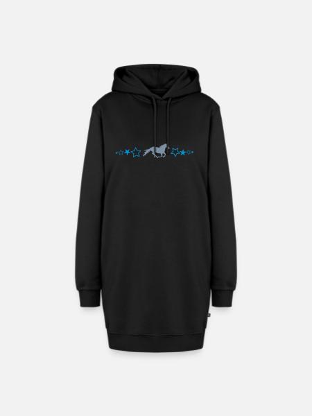Stern Design mit Pferd - Hoodie-Kleid - Schwarz