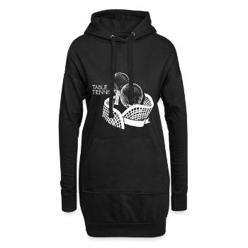 Tennis de table - Sweat-shirt à capuche long Femme - noir - Devant