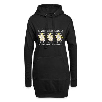 Cadeau agriculteur éleveur de chèvres - Sweat-shirt à capuche long Femme - noir - Devant