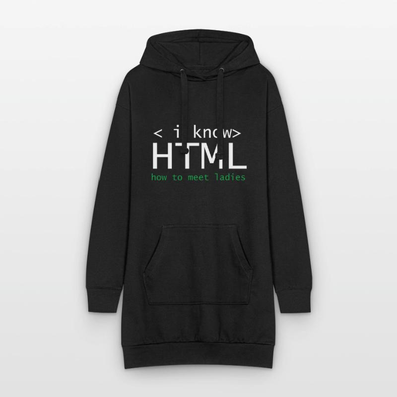 HTML Editor Hypertext Markup Language Web Document Sweat-shirt à capuche long Femme
