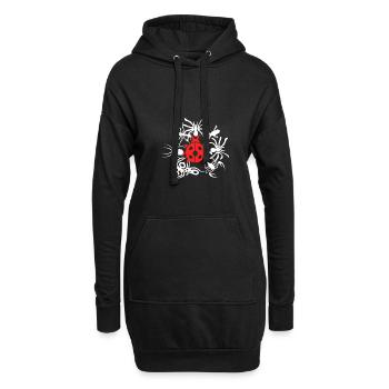 Marienkäfer - Hoodie-Kleid - Schwarz - Vorne