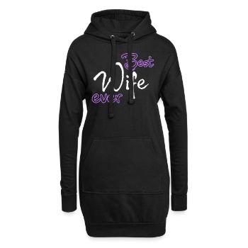 Best wife ever - Sweat-shirt à capuche long Femme - noir - Devant