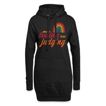 Womens Pride More Loving Less Judging - Hoodie-Kleid - Schwarz - Vorne