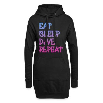 dive, diver, scuba diving, tauchen - Hoodie-Kleid - Schwarz - Vorne