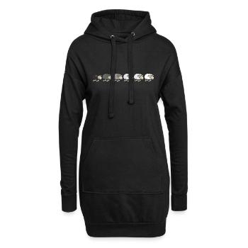 From black to white - Hoodie-Kleid - Schwarz - Vorne