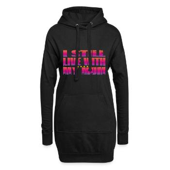 Je vis toujours avec ma mère - Sweat-shirt à capuche long Femme - noir - Devant