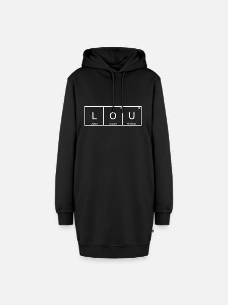 Lou Name Vorname Chemie Periodensystem Elemente - Hoodie-Kleid - Schwarz