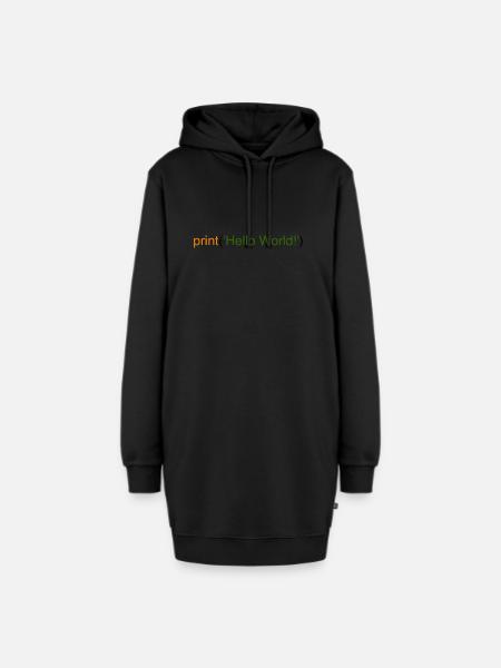 Hello World Python - Hoodie-Kleid - Schwarz