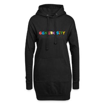 Großzügigkeit positives Denken - Hoodie-Kleid - Schwarz - Vorne