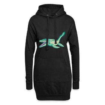Plesiosaurus Dinosaurier Dino Urzeit Geschenkidee - Hoodie-Kleid - Schwarz - Vorne