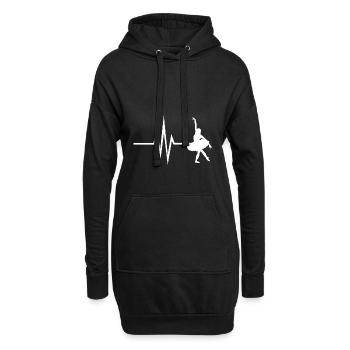 Mein Herz schlägt für Ballett - Ballerina Tanzen - Hoodie-Kleid - Schwarz - Vorne