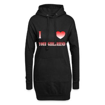J’aime ta petite amie - Sweat-shirt à capuche long Femme - noir - Devant