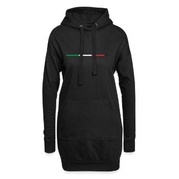 Italie - drapeau national en tant que bandes - Sweat-shirt à capuche long Femme - noir - Devant