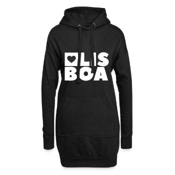 Lisbonne - Sweat-shirt à capuche long Femme - noir - Devant