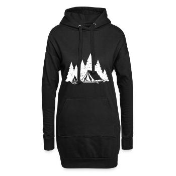 camping - Sweat-shirt à capuche long Femme - noir - Devant