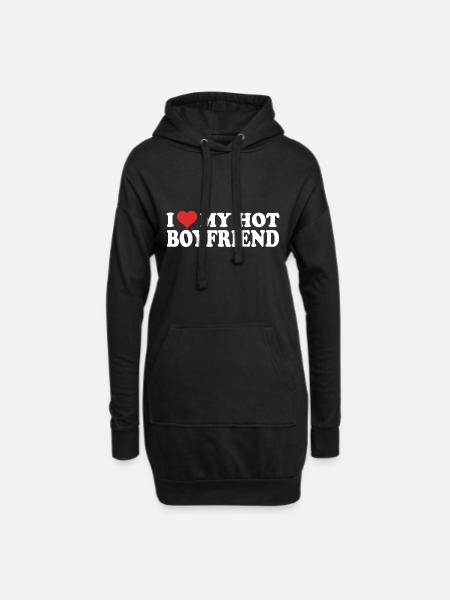 I Love My Boyfriend - Hoodie-kjole - sort
