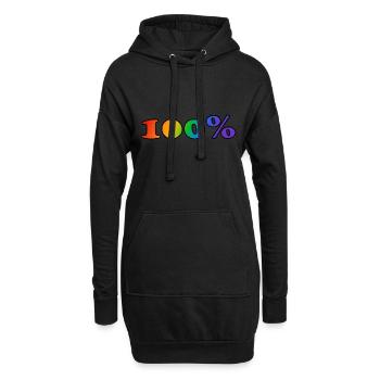 100 Prozent schwul - Hoodie-Kleid - Schwarz - Vorne
